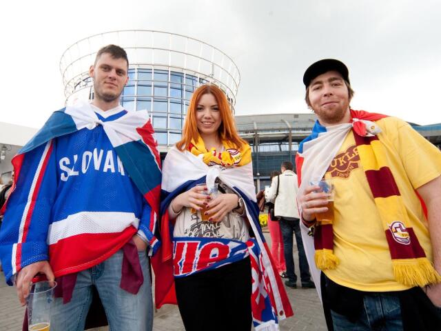 fanúšikovia Slovenska v Minsku