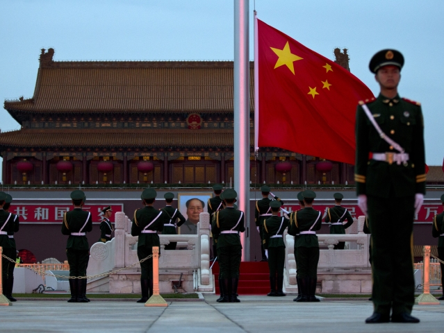 Čína, Peking, vojaci, Mao, Tchien-an-men