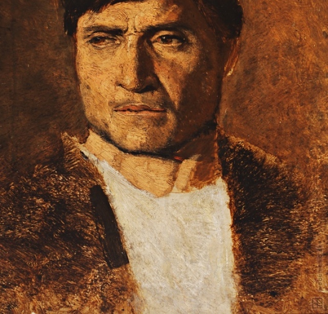 Ladislav Mednyánszky: Muž v kožušteku. (1877 - 1880)