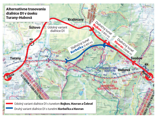 Turany - Hubová, mapa