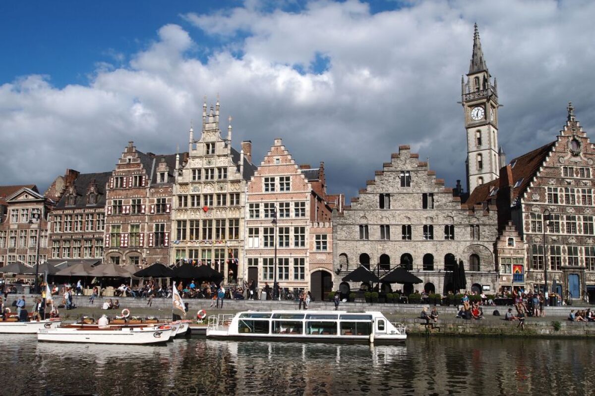 Gent, kanál, Belgicko, Flámsko
