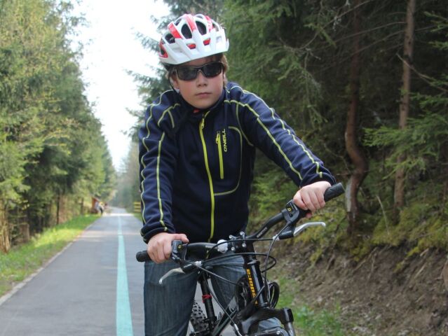 cyklista, chlapec, bicykel, Kysuce, Bystrická cyklotrasa