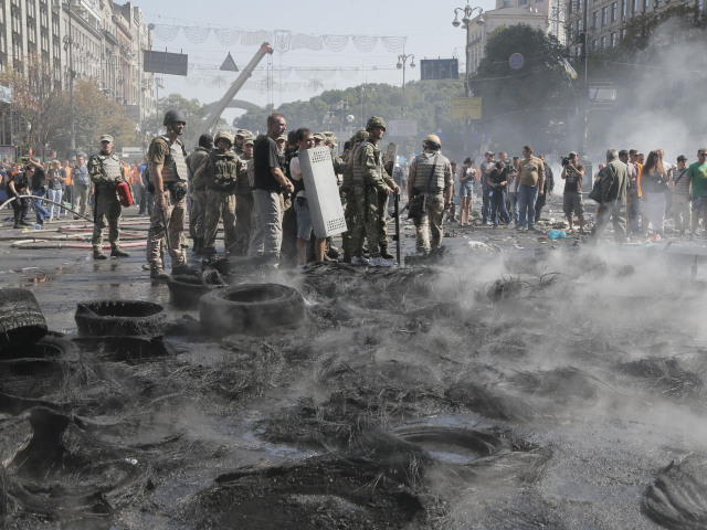 Kyjev, Ukrajina, Majdan, Námestie nezávislosti, protesty, demonštrácia, proruskí separatisti