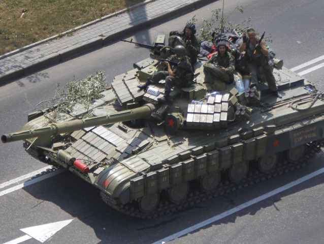 Ukrajina, proruskí rebeli, tank