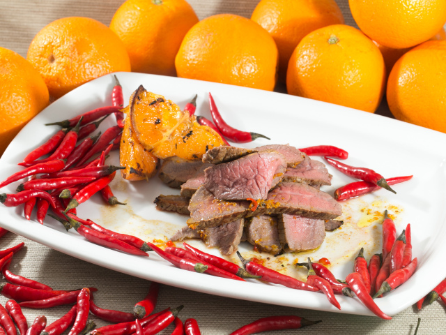 Pikantný hovädzí rumpsteak s pomarančom