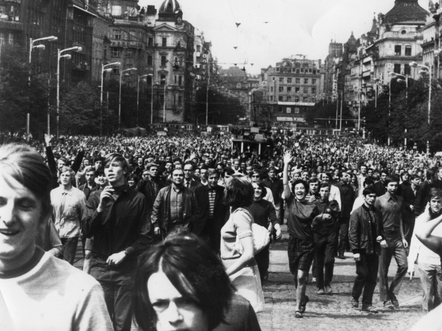 demonštrácia, Praha, august 1969