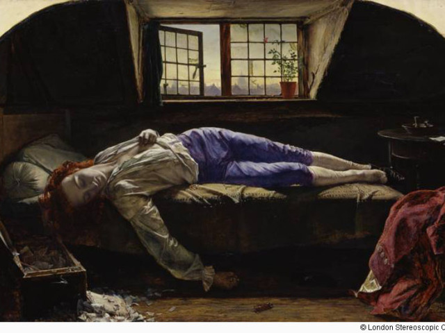 Chatterton 1856 Henry Wallis 1830-1916 Bequeathed by Charles Gent Clement 1899 http://www.tate.org.uk/art/work/N01685
