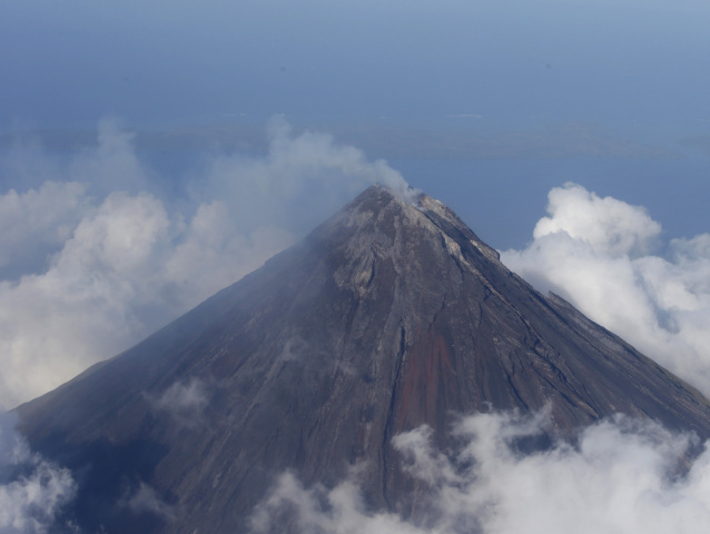 Filipíny, sopka, vulkán, Mayon, kráter