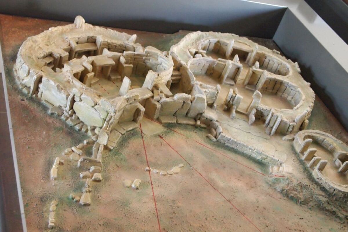 Malta, chrám, Mnajdra, maketa   