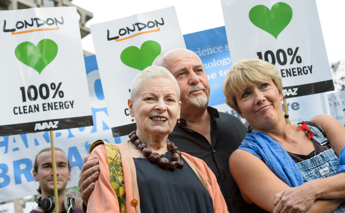 Vivienne Westwood, hudobník Peter Gabriel a herečka Emma Thompson 