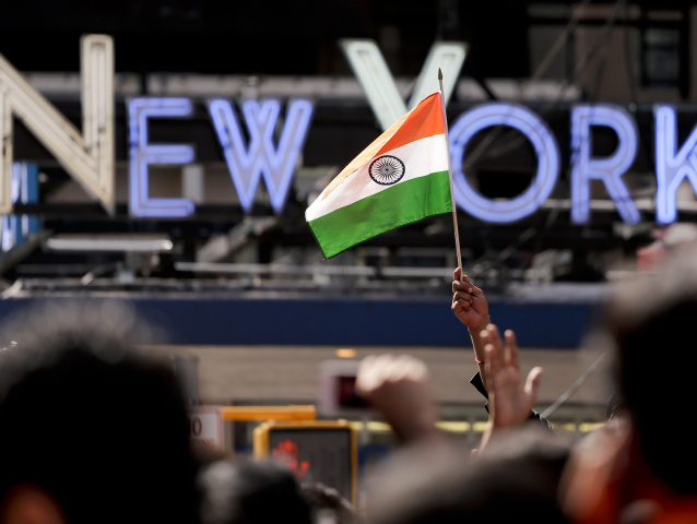 USA, Amerika, New York, New York Times, India, vlajka,
