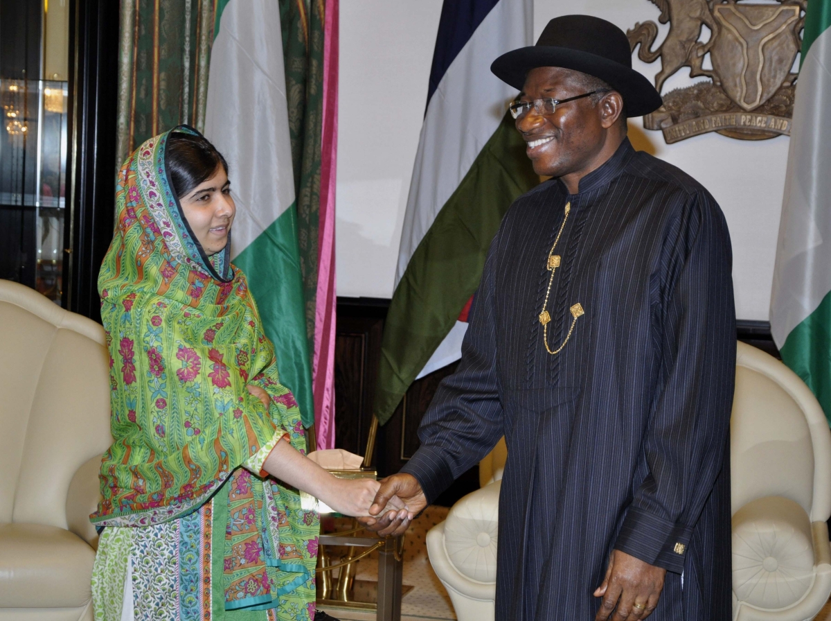 Malala Júsufzaiová,  Goodluck Jonathan