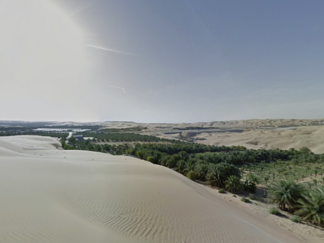 púšť, oáza Liwa, Rub al Chálí, Abú Zabí, Street View