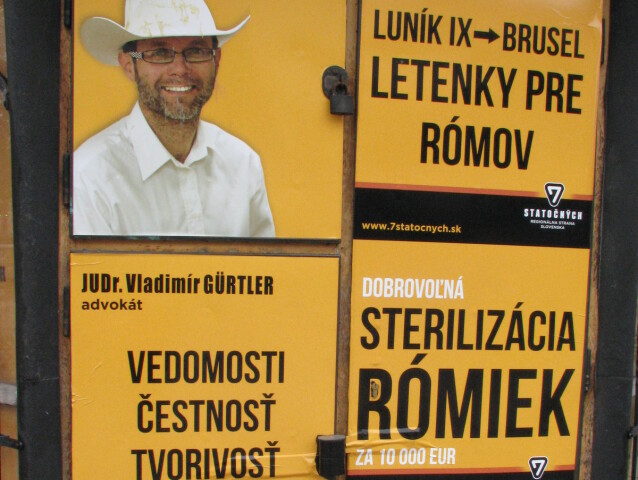 plagát, komunálne voľby, kampaň, Rómovia, Košice, Luník IX