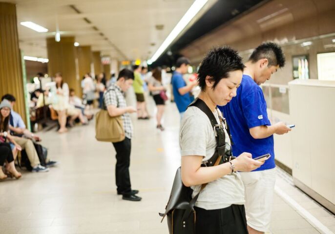 smartfóny, mobily, stanica, Japonsko, inteligentné telefóny