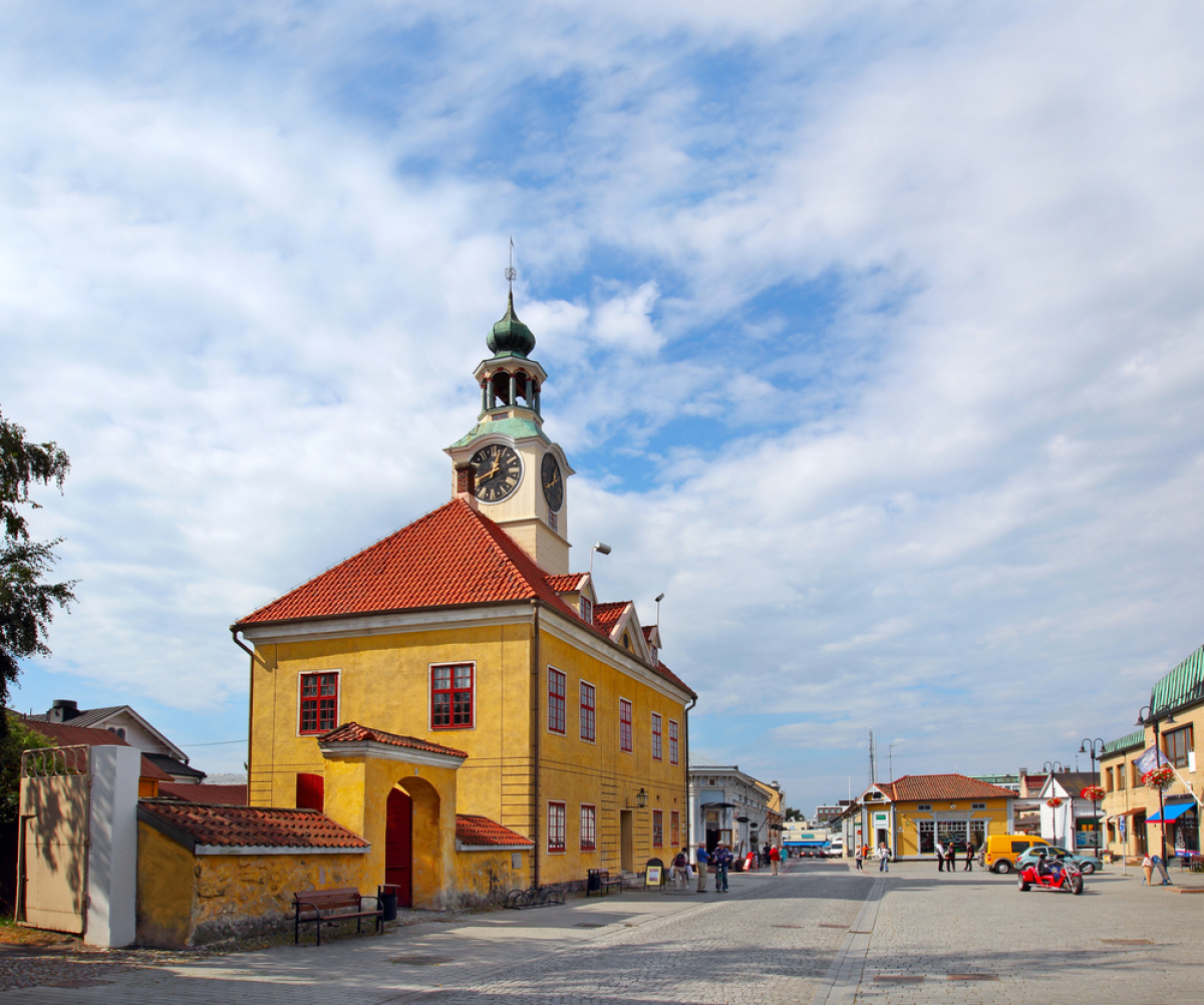 námestie, Rauma, Fínsko,