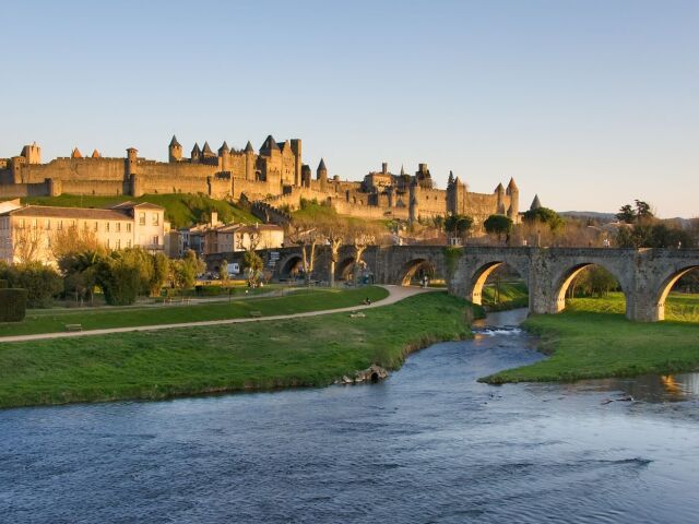 hrad, carcassonne, francúzsko,