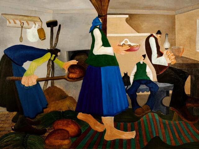 Martin Jonáš: Modlitba, 1980, olej na plátne, 133 x 197 cm