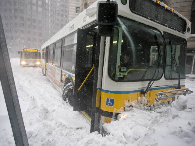 snehová búrka, Boston