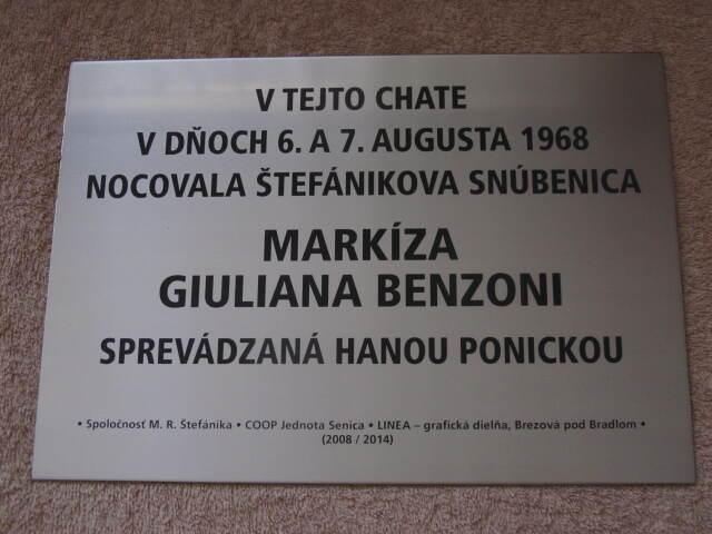 guliana benzoni, památná tabuľa
