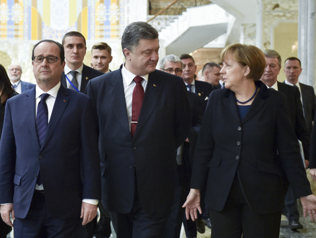 Ukrajina, Bielorusko, Minsk, Hollande, Merkelová, Putin, Porošenko,