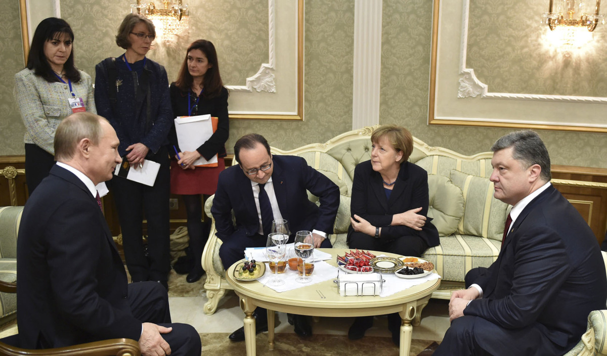 Minsk, ukrajinská kríza, Putin, Porošenko, Merkelová, Hollande