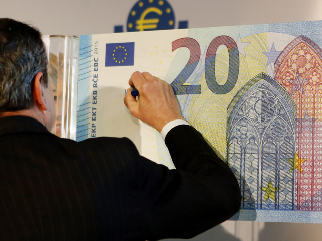 Mario Draghi, 20 eur, bankovka