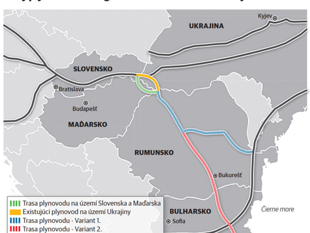 Eastring, plyn, mapa