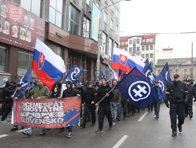 Pochod nacionalistov, neonacistov, Tiso, Bratislava, bez náckov, blokáda