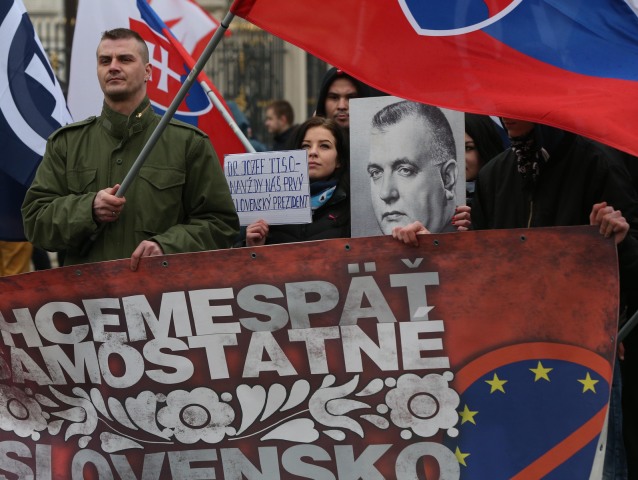 Pochod nacionalistov, neonacistov, Tiso, Bratislava, bez náckov, blokáda