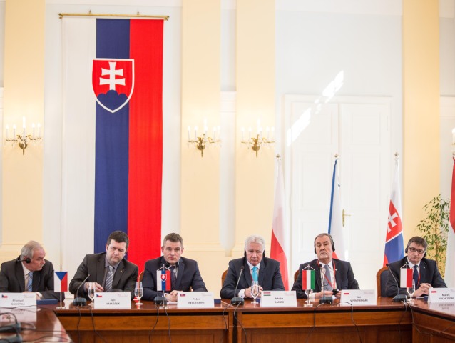 V4, stretnutie predsedov parlamentov, Pellegrini, Hamáček, Sobotka, Jakab,