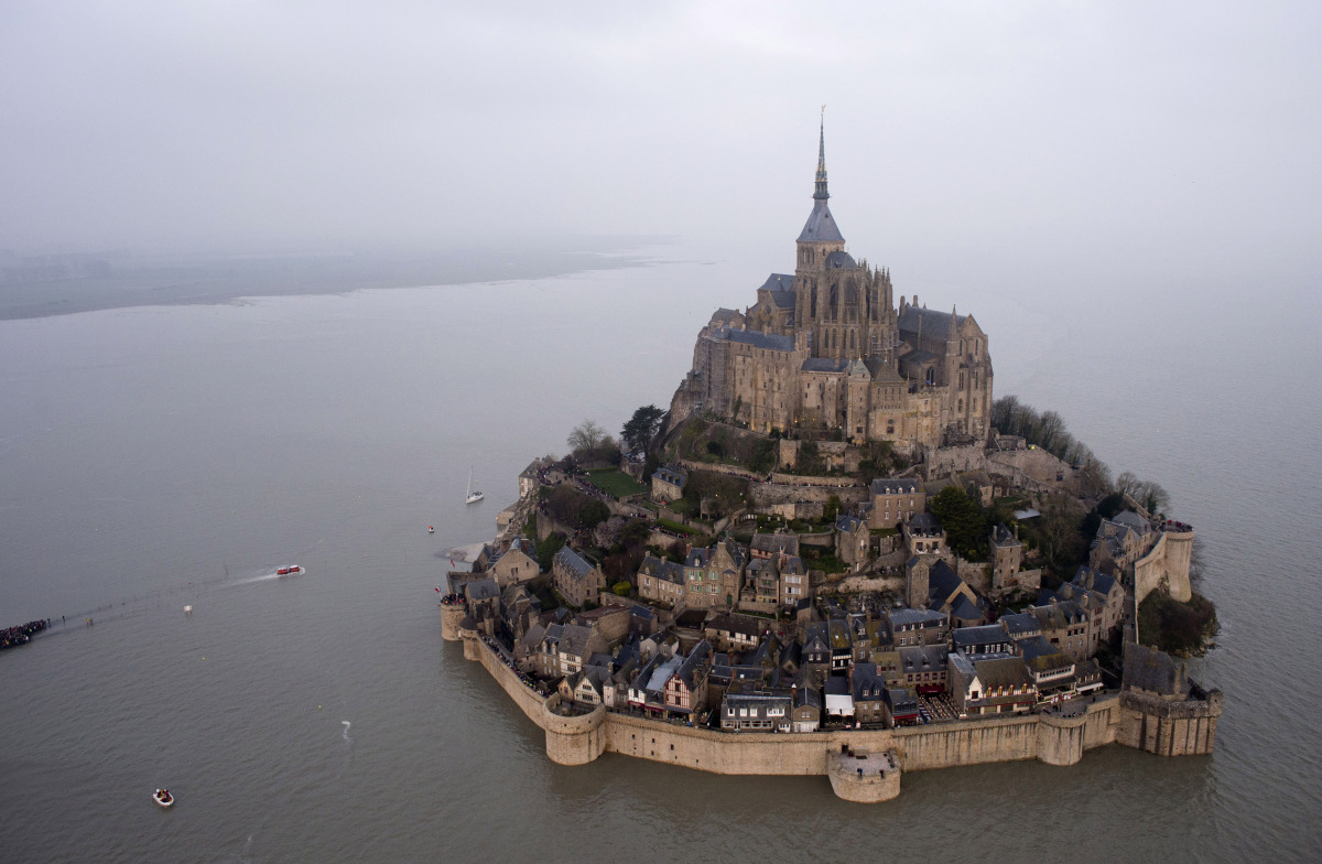 Mont Saint-Michel, príliv