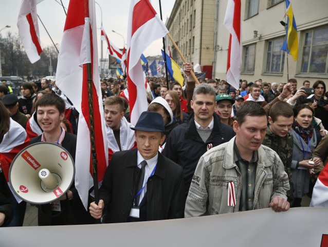 Bielorusko, Minsk, demonštrácia, pochod,
