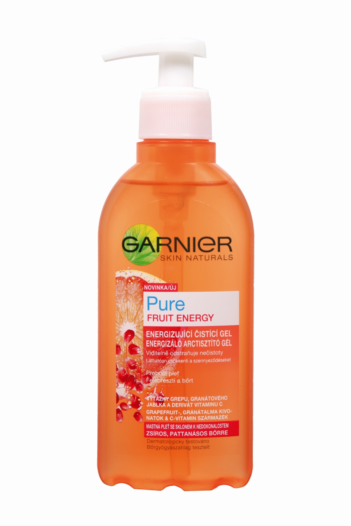 Energizujúci čistiaci gél Garnier Pure Fruit Energy.