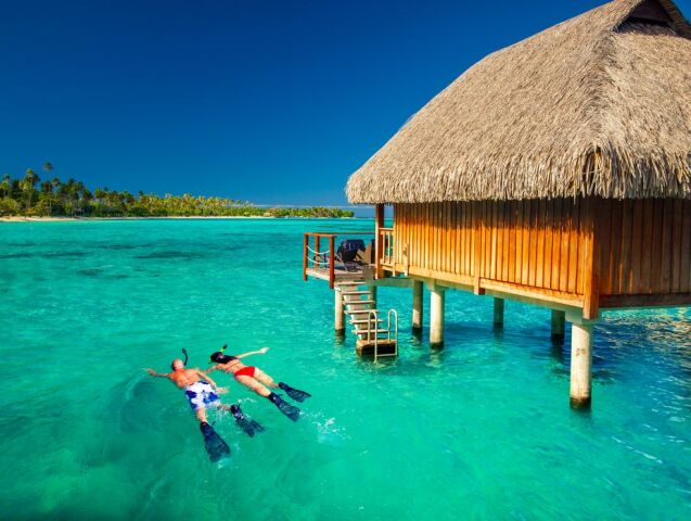 Bora Bora, ostrov, more, slnko, leto, kúpanie, dovolenka