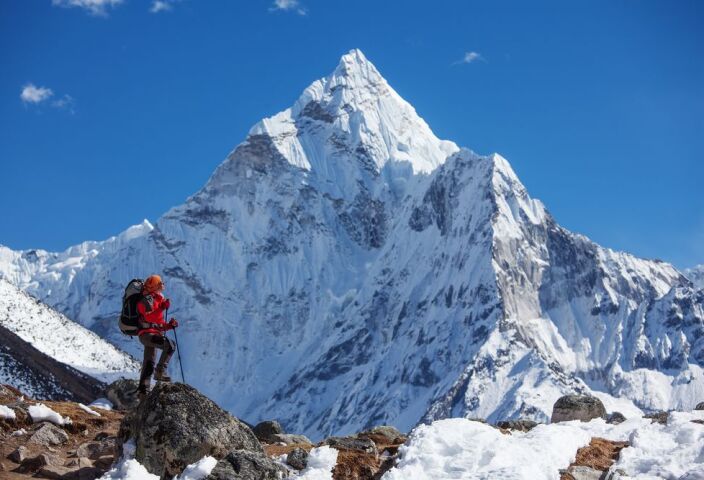 Mount Everest, Himaláje, turista, Nepál, Khumbu, horolezec, sneh, hory,