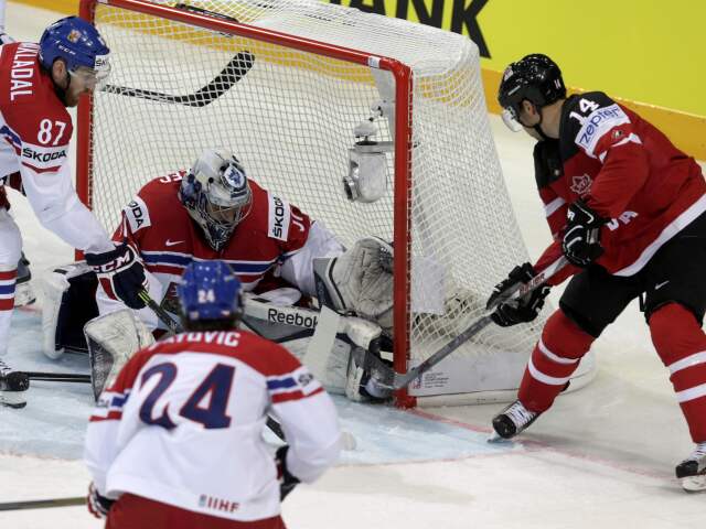 Jordan Eberle, Kanada, Ondřej Pavelec, Česko, MS, hokej