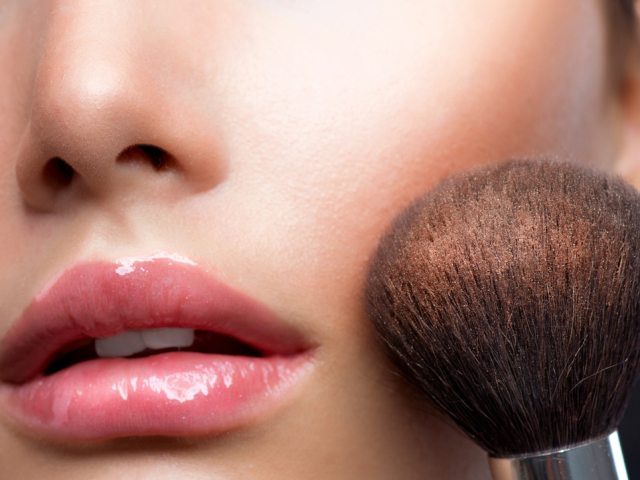 make-up, líčenie, štetec, líčka