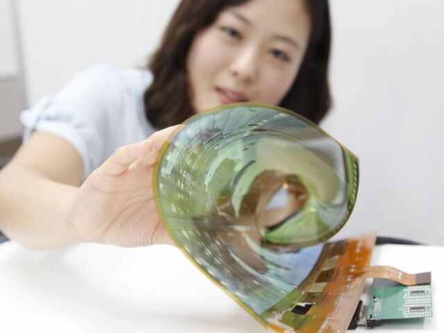 ohybný OLED, LCD, panel, LG