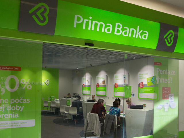 Prima banka, banka, účet