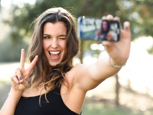 fotografia, selfie, žena
