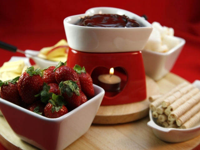 čokoládové fondue, dezert