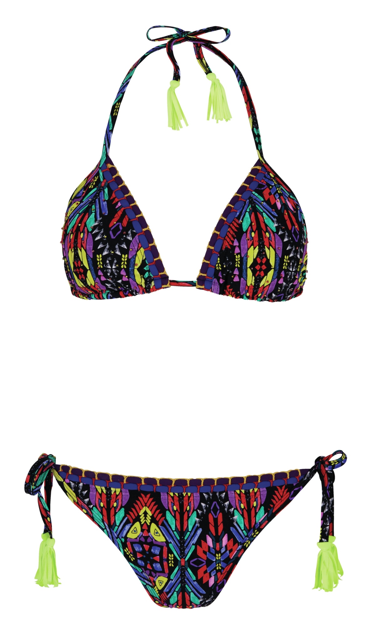 Dámske bikiny s aztéckou potlačou a strapcami Next -