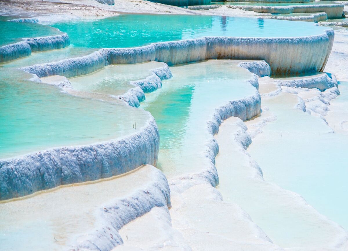 Turecko, Pamukkale, bazény,