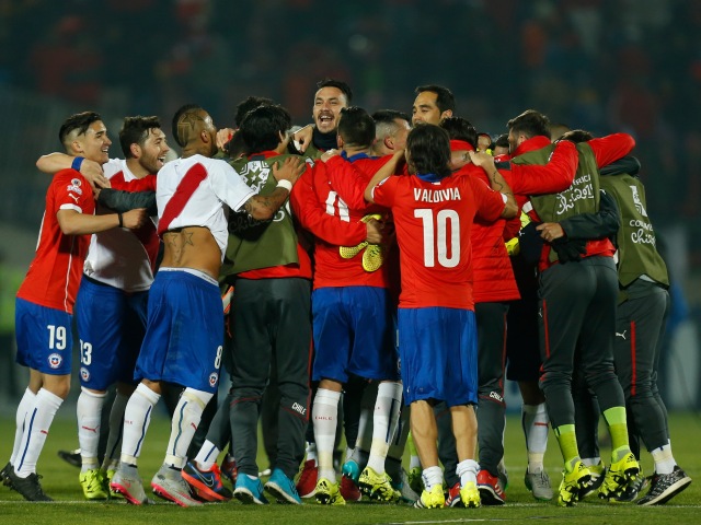 Čile, oslava, Copa América, futbal