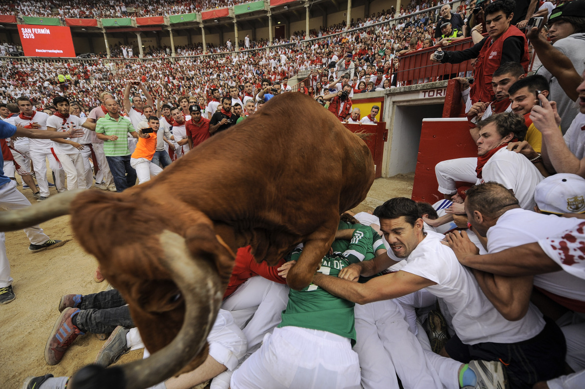 Pamplona, Fermin, fiesta, býky, španielsko, beh, toreádor,Spain San Fermin