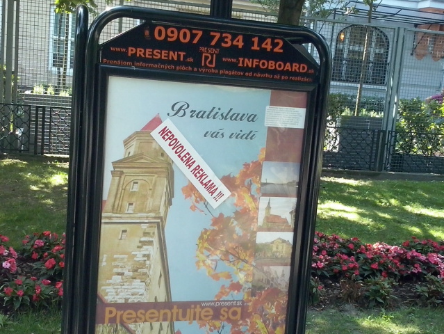 Trojnožka, reklama, Pre Sent, Bratislava