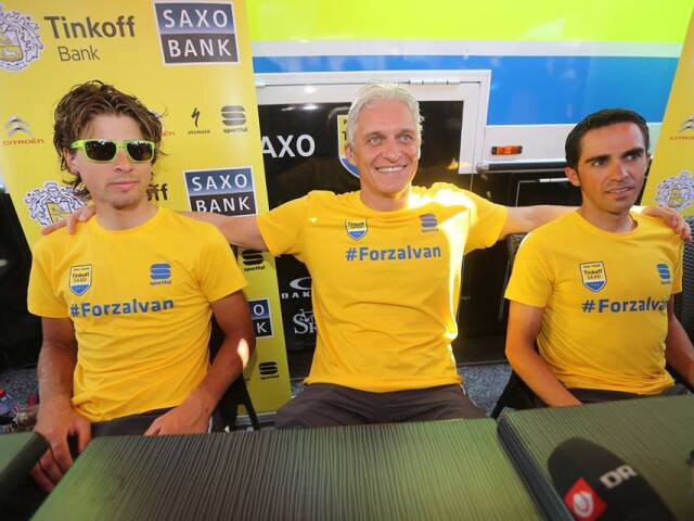 Peter Sagan, Oleg Tiňkov, Alberto Contador