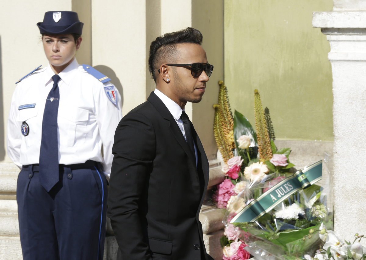Lewis Hamilton, pohreb Julesa Bianchiho