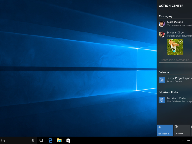 Microsoft, Windows 10, počítač, plocha